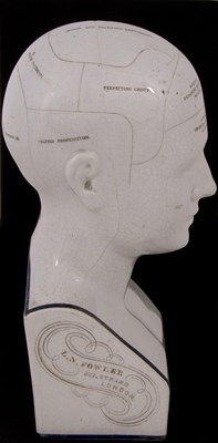 Lot 23 - A LN Fowler ceramic phrenology head, late 19th...
