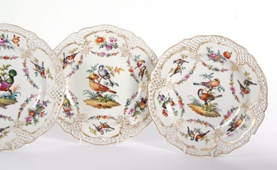 Lot 32 - A set of six Berlin porcelain ornithological...
