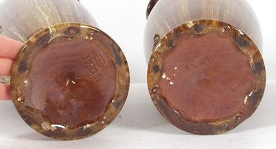 Lot 46 - A tall pair of Linthorpe pottery vases the...