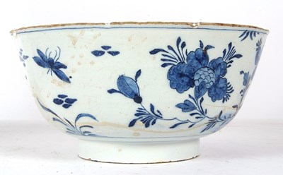 Lot 51 - An early 18th Century English Delft punch bowl,...
