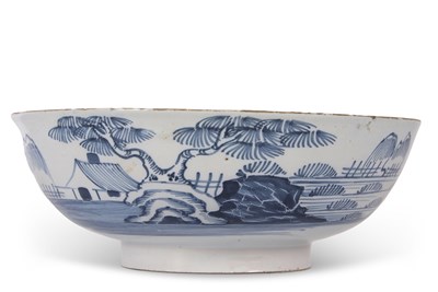 Lot 52 - An English Delft punch bowl circa 1760 with...
