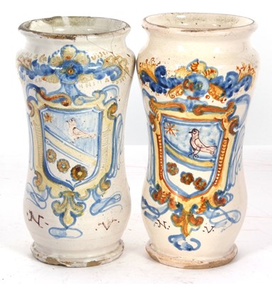 Lot 52 - A pair of Italian Faience Alberelli with...