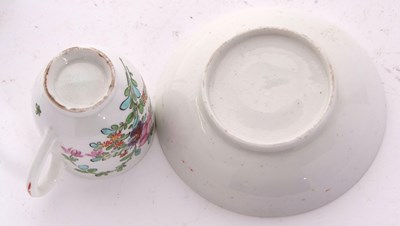 Lot 58 - A Lowestoft porcelain cup and saucer circa...