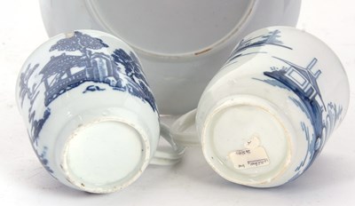 Lot 64 - A Liverpool porcelain cup and saucer painted...