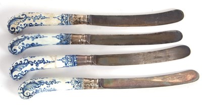 Lot 70 - A group of four 18th Century knives with Bow...