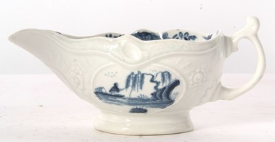 Lot 82 - A rare Worcester porcelain sauce boat with...