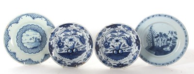 Lot 91 - Two 18th Century Delft plates, probably...
