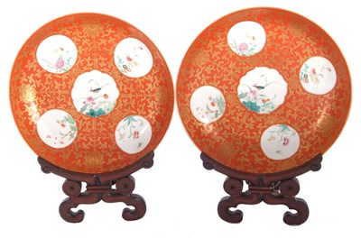 Lot 115 - Two 19th Century Chinese porcelain coral...