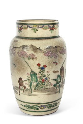 Lot 117 - An unusual Satsuma ware vase decorated with...