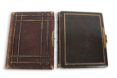 Lot 125 - Group of two Victorian photograph albums, one...