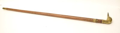 Lot 302 - Early 20th Century sword stick with brass duck...