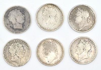 Lot 16 - Quantity of Six silver George III and William...
