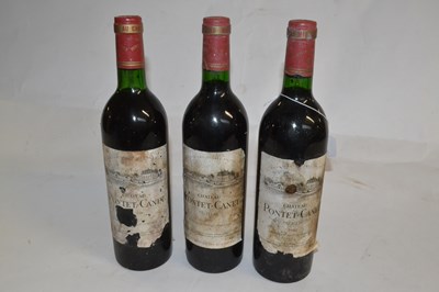 Lot 192 - Three bottles of Chateau Pontet-Canet,...