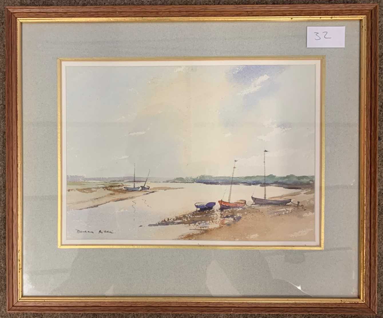 Lot 32 - Doreen Allen - Under Overy Bank, w/c, framed...