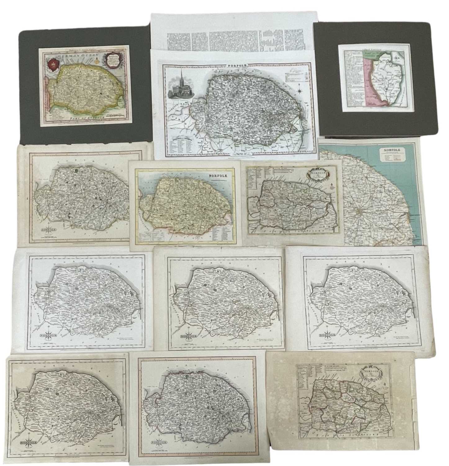 Lot 407 - One packet: Assorted engraved maps and book