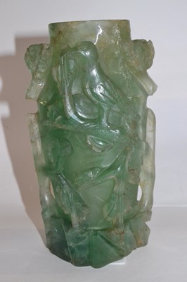 Lot 325 - A Chinese carved quartz vase decorated in...