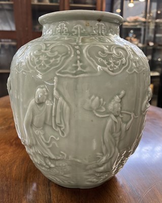 Lot 318 - A Chinese vase of globular form, the celadon...