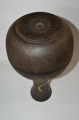 Lot 319 - A Japanese iron vase of baluster form...