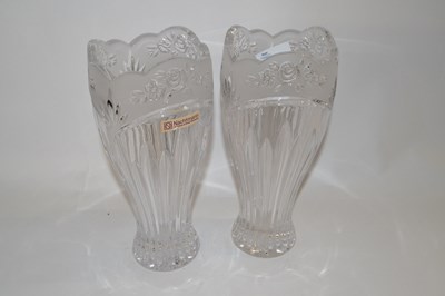 Lot 326 - A pair of cut glass Art Nouveau style vases...