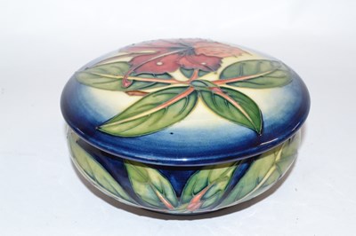 Lot 333 - A Moorcroft box and cover in the Simeon design,...