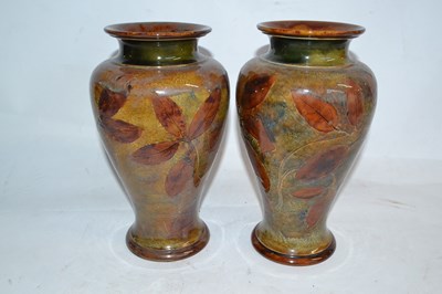 Lot 335 - A pair of Royal Doulton natural foliage ware...