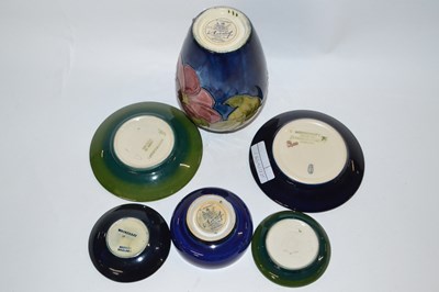 Lot 338 - A group of Moorcroft wares including a vase...