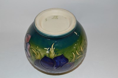 Lot 344 - A Moorcroft vase of globular form, the green...