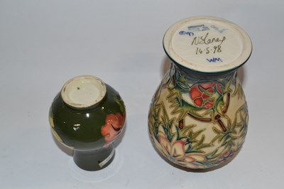 Lot 366 - A small Moorcroft vase decorated with Hibiscus...