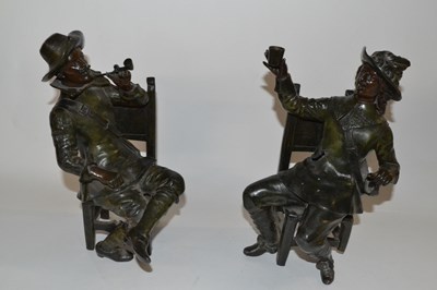 Lot 396 - Two bronzed Spelter figures, one of a Cavalier...