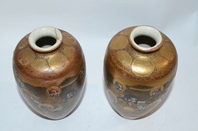 Lot 372 - Pair of Japanese Satsuma vases, Meiji period,...
