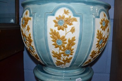 Lot 377 - A Burmantofts jardiniere and stand, both...