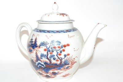 Lot 385 - A Liverpool porcelain teapot and cover, circa...