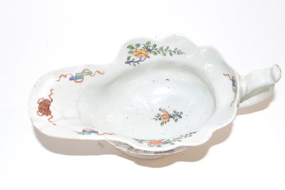 Lot 388 - A Worcester sauce boat circa 1755, the moulded...