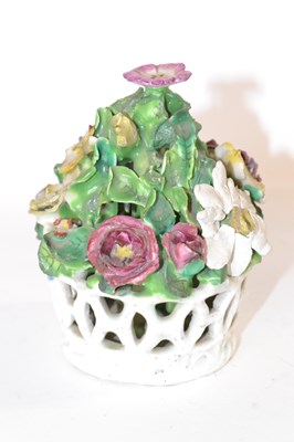 Lot 390 - An 18th Century porcelain basket of flowers...