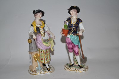 Lot 402 - Two late 19th Century continental porcelain...
