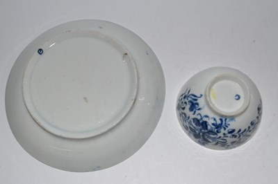 Lot 405 - A clobbered Lowestoft porcelain saucer...