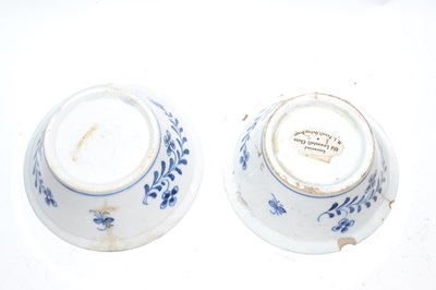 Lot 416 - Two Lowestoft porcelain patti pans, both with...