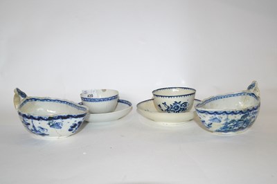 Lot 420 - Two 18th Century porcelain sauce boats with...