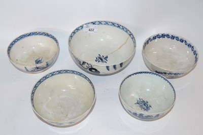 Lot 422 - A group of five English 18th Century porcelain...
