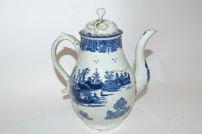 Lot 424 - A Lowestoft coffee pot and a cover, the pot...
