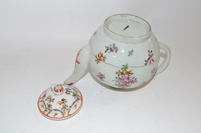 Lot 426 - A Lowestoft teapot and cover with polychrome...