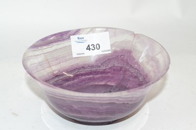 Lot 446 - A flourite bowl with polished finish in Blue...