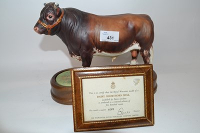 Lot 431 - A Royal Worcester model of a dairy shorthorn...