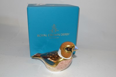 Lot 447 - Boxed Royal Crown Derby figure of a hawfinch