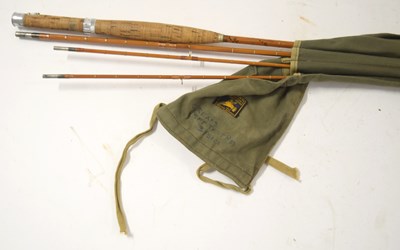 Lot 34 - Mid-20th century 3 section split cane rod made...