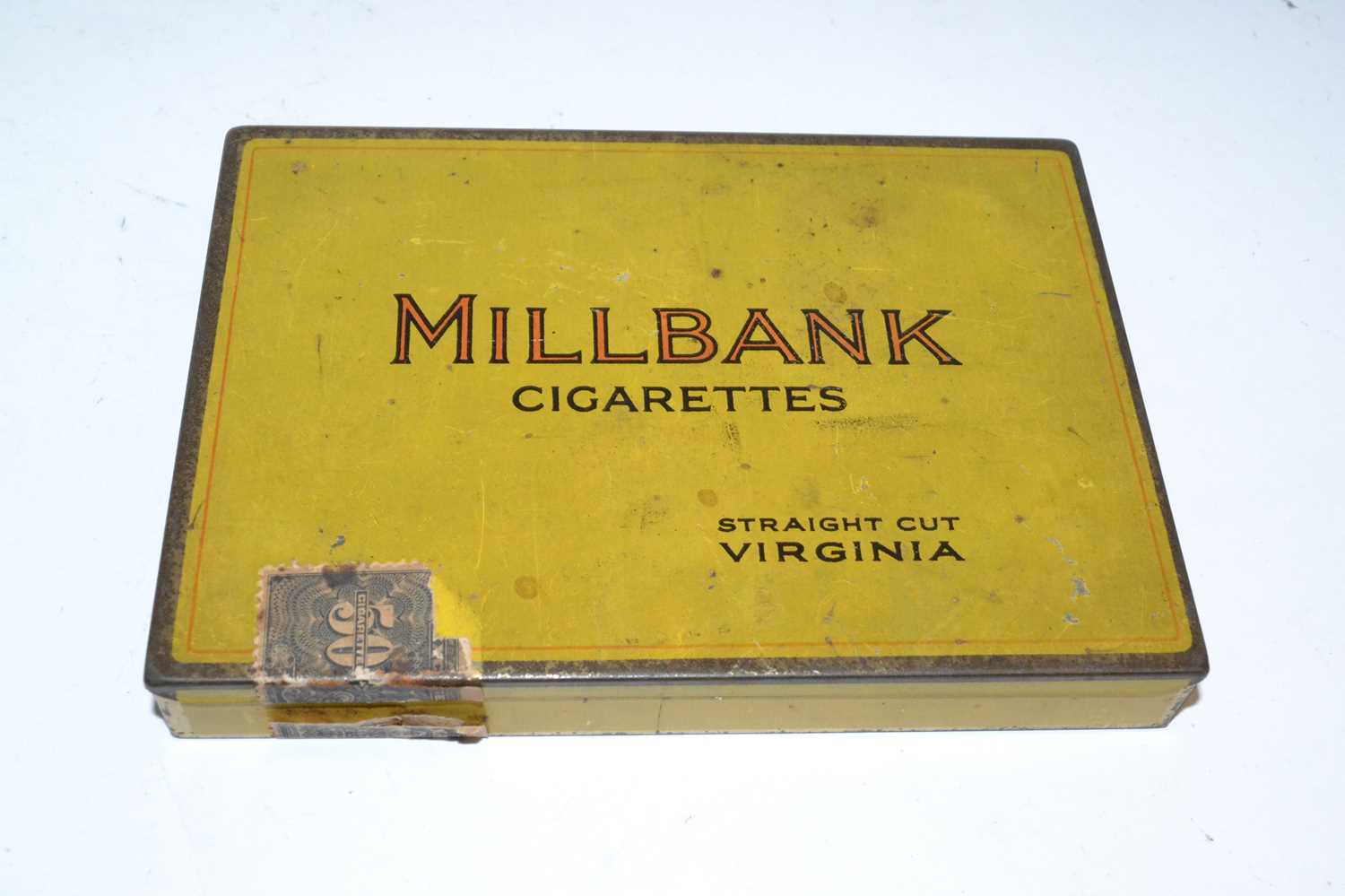 Lot 457 - Vintage Millbank Cigarettes tin box containing...