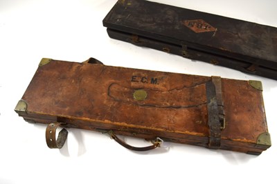 Lot 49 - Three leather gun cases to include leg of...