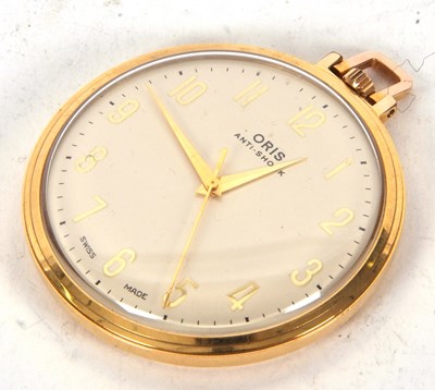 Lot 416 - An Oris base metal pocket watch, it has a...