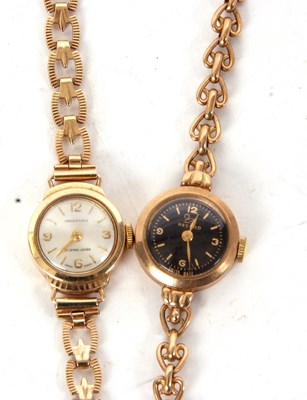 Lot 196 - Two 9ct gold cased ladies wristwatches on 9ct...