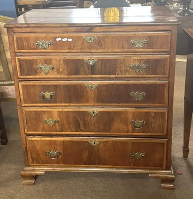 Lot 504 - An unusual Georgian yew secretaire chest with...